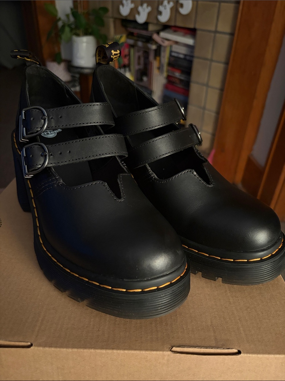 Dr. Martens Black Double-Strap Platform Mary Janes